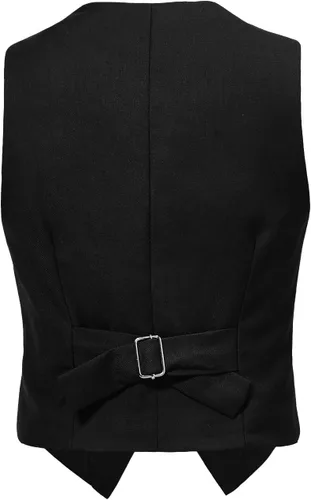 Vista 2 de Visaccy Chaleco de traje formal con 3 botones para niños y niñas, marino