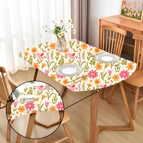 Vista 65 de Mantel ajustado blanco con elástico para mesas plegables de 48x48 pulgadas, manteles lavables y elásticos de elastano para mesas de cartas, manteles