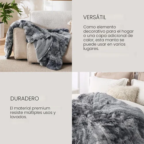 Vista 4 de Bedsure GentleSoft Manta de Tiro de Piel Sintética Esponjosa y Suave para Sofá, Forro Polar Sherpa Suave Regalos Acogedores para Mujeres, Manta