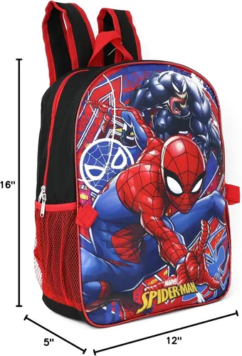 Vista 7 de Ruz Spiderman Mochila para niños de 16 pulgadas (rojo-azul)