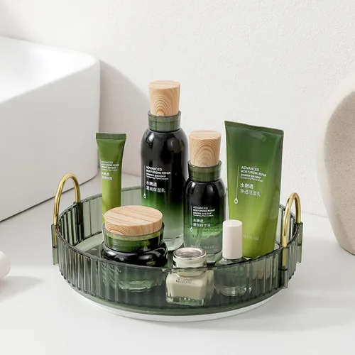 Vista 23 de Aveniee Organizador de maquillaje giratorio de 360 grados para tocador, organizadores de baño mejorados para perfume y cuidado de la piel