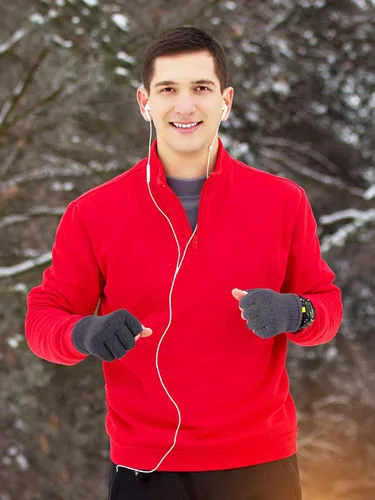 Vista 7 de SATINIOR 4 pares de guantes de invierno de medio dedo, guantes de punto sin dedos, guantes elásticos cálidos para hombres y mujeres