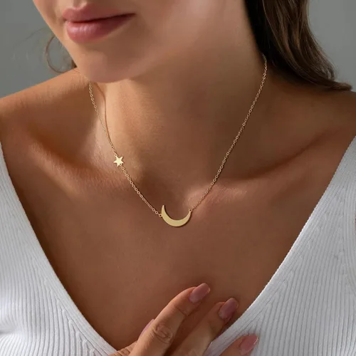Vista 3 de Ascomy - Collar con dije dorado delicado, chapado en oro de 14 quilates, joyería diaria con dije de hoja con circonia cúbica y corazón pequeño