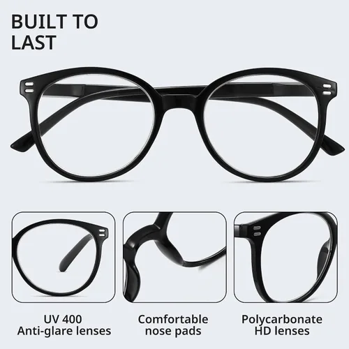 Vista 2 de GIBLOGO Reading Glasses for Women/Men Eye Glasses Blue Light Reading Glasses Cheaters Eyeglasses