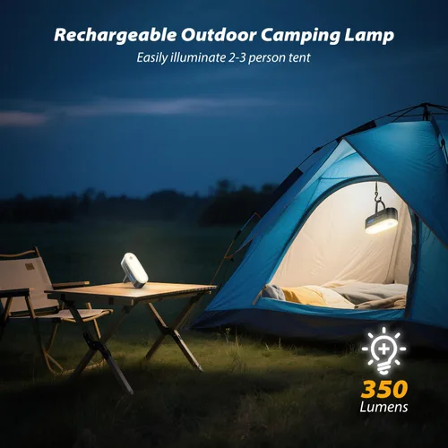Vista 5 de Clemas Linterna LED Portátil para Acampada, Luces Recargables con Sensor de Movimiento, Luces USB Ligeras Colgantes para Tienda, Luz Magnética