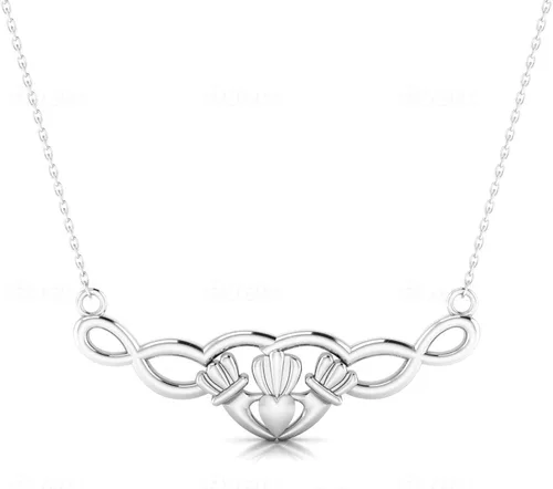 Vista 7 de Claddagh Necklace Celtic Knot Earrings Irish Jewelry Wedding Anniversary Ireland Gifts Women Claddagh 925 Sterling Silver Heart Hand Crown