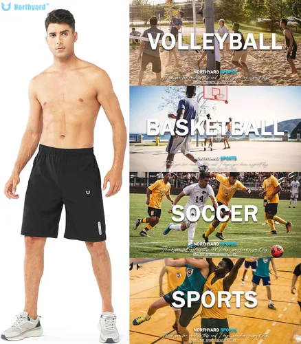 Vista 6 de NORTHYARD Pantalones cortos deportivos ligeros de secado rápido y de 7pulgadas para hombre, para senderismo, deportes, gimnasio, correr