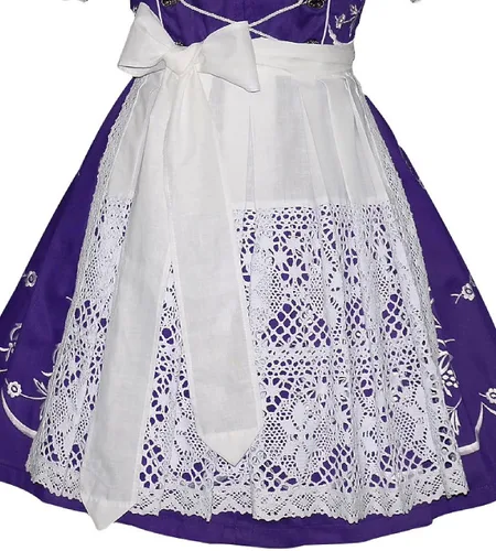 Vista 2 de Delantal corto alemán de encaje blanco para Dirndl