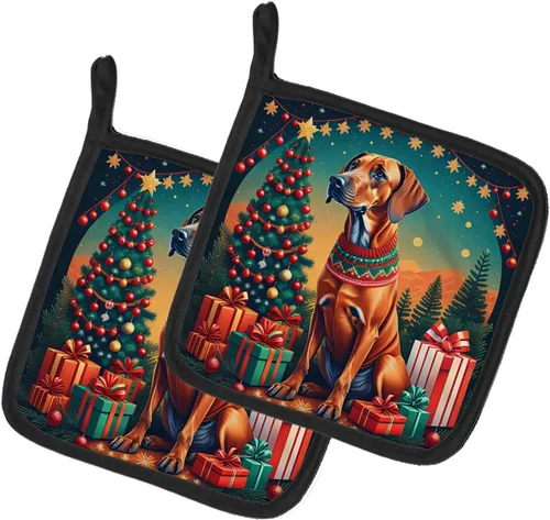 Vista 9 de Affenpinscher - Par de soportes para ollas de Navidad