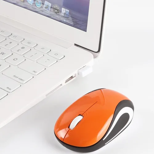 Vista 5 de YOCUNKER Mini mouse inalámbrico ultra portátil, mouse de computadora de 1000 DPI inalámbrico, 2.4 GHz con receptor USB, seguimiento óptico, 3