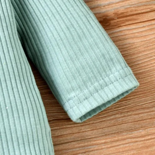 Vista 2 de Conjunto de ropa de bebé niña para bebé, camiseta y pantalones, trajes de mameluco para niños, manga con volantes, traje deportivo a rayas