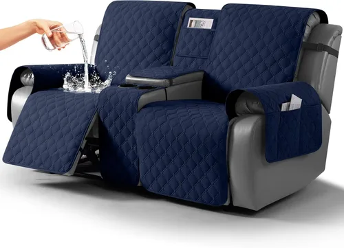 Vista 26 de TAOCOCO Funda para Sillón de Dos Plazas Reclinable 100% Impermeable con Consola Central, Funda de Sofá Reclinable Reversible para 2 Asientos