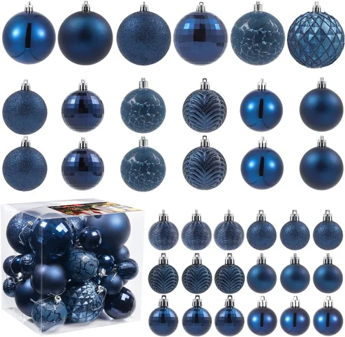 Vista 18 de LANGXUN 36 piezas de esferas de decoración de árbol de Navidad azul ácido, bolas de Navidad, decoración de Navidad 2025, adornos de Navidad