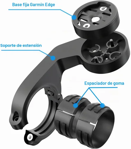 Vista 2 de Soporte de bicicleta frontal para computadora GPS Garmin Edge, soporte de manillar de ciclismo extendido IIISOGNO para Edge