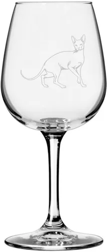 Vista 84 de Copa de vino de 12.75 onzas con temática de gato abisinio grabada para todo uso