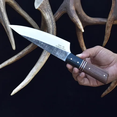 Vista 7 de Knives Ranch Cuchillo de chef rústico hecho a mano, hoja de acero inoxidable de alto carbono 440C de 6-5/8 pulgadas, cuchillo de cocina total