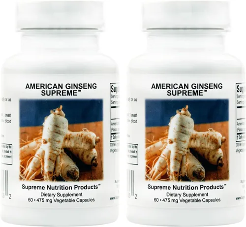 Vista 5 de Supreme Nutrition American Ginseng Supreme, 60 cápsulas vegetarianas de raíz de ginseng americano puro