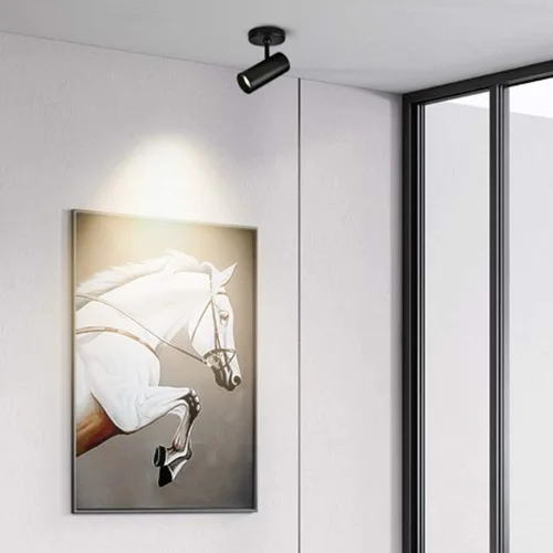 Vista 5 de Aisilan - Foco de techo LED negro de 12 W, ajustable, 90 grados, antirreflejo, direccional, moderno, LED para interiores, vestíbulo, sala de estar