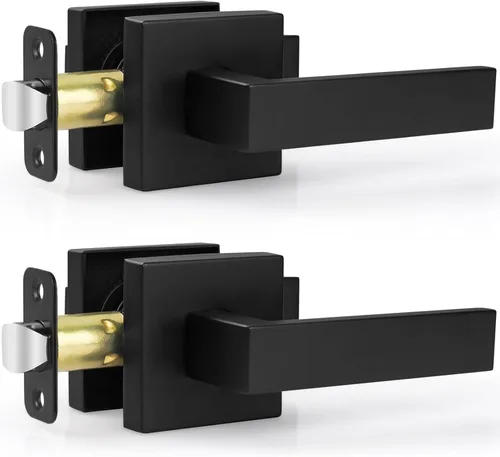 Vista 19 de Estmoon Cerraduras de puerta para puerta delantera, manija de puerta exterior negro mate y cerradura de cerrojo de un solo cilindro, manija