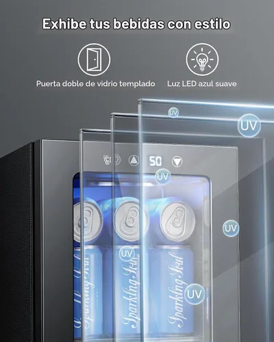 Vista 7 de Refrigerador de bebidas para 24 latas, mini refrigerador de encimera