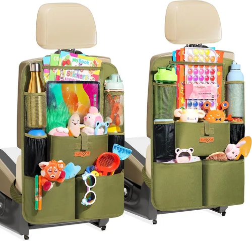 Vista 11 de SURDOCA Organizadores y almacenamiento de automóvil, organizador de asiento de automóvil mejorado con soporte para tableta de pantalla táctil de 11