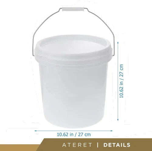 Vista 2 de ATERET Balde Blanco de 2 Galones Solo - Cubetas Multiusos - Grado Alimenticio - Fabricado en EE.UU. - Plástico Libre de BPA (Paquete de 3)
