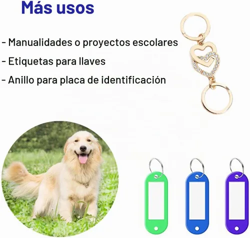 Vista 4 de Llaveros para llavero, llaves de coche, anillo de etiqueta de perro, manualidades 12Pics Dorado