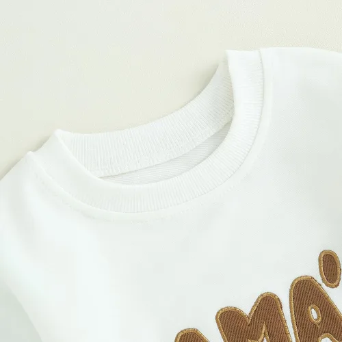 Vista 5 de Conjunto de sudadera de manga larga con estampado de corazón y cordón para el día de San Valentín