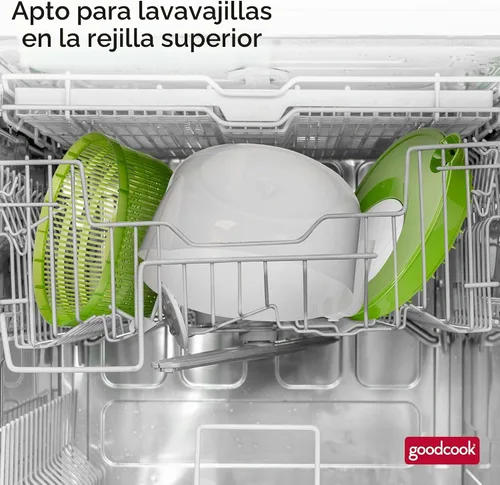Vista 8 de GoodCook Deluxe, para ensalada, 6 cuartos de galón de capacidad, perilla de giro fácil, boquilla de vertido integrada, cesta multiuso, duradero