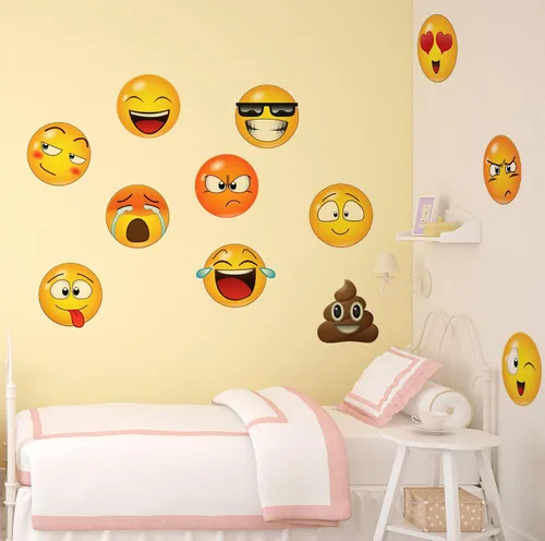 Vista 7 de calcomanías de pared, grandes, de Emoji # 6052