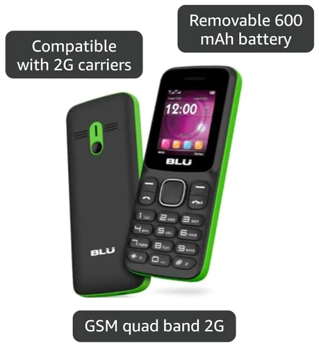 Vista 3 de BLU Z4 Z190 desbloqueado GSM característica teléfono w/incorporada linterna - verde