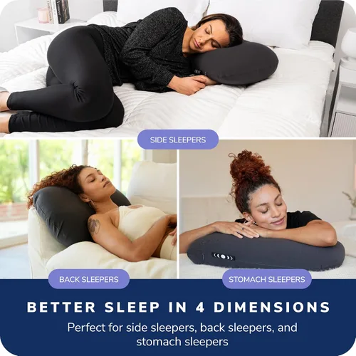 Vista 2 de Almohada Moon Pod para dormir de espalda, estómago y de lado, almohada 4D (ceniza cósmica) - Almohada de cama ergonómica para aliviar el dolor