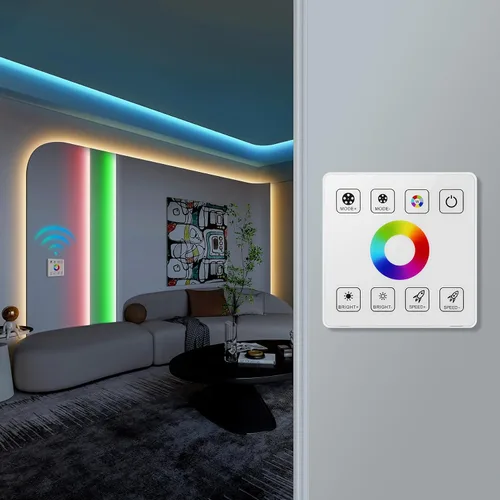 Vista 2 de Kit de controlador LED RGB de panel táctil RF para 5/12/24V 4-PIN