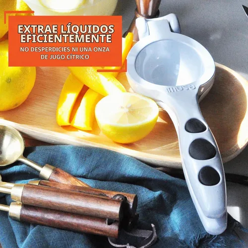 Vista 5 de Imusa Estados Unidos, limón gris/exprimidor de lima, talla única, plata (J100-00290) Diseño de EE. UU., acento gris, prensa manual de cítricos