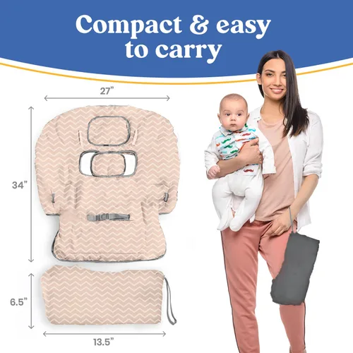 Vista 6 de PILLANI Asiento de carrito de compras para bebé, funda de silla alta para asiento de restaurante - Funda de carrito de comestibles para bebé niña