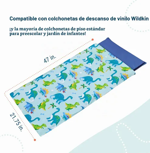 Vista 5 de Wildkin - Funda de microfibra para niños, diseño de dinosaurio Tierra de dinosaurios