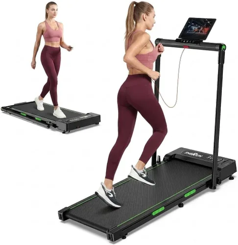 Vista 9 de THERUN Walking Pad with Handle Bar, 2 in 1 Under Desk Portable Treadmill Verde