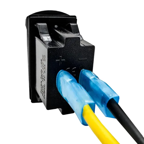 Vista 2 de OZ-USA Enchufe de barra bus de alimentación con cargador de puerto USB dual compatible con Polaris RZR Pro Ranger Crew XP (rectángulo + voltímetro)