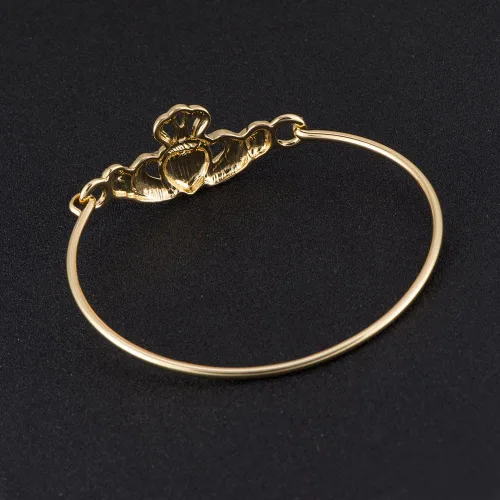 Vista 4 de The Claddagh - Pulsera irlandesa para mujer, 6.5 en 6 tonos, regalo elegante Oro