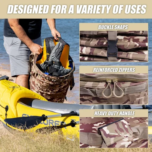 Vista 4 de Raptor Series OFFGRID - Papelera plegable, reutilizable, para viajes al aire libre, camuflaje
