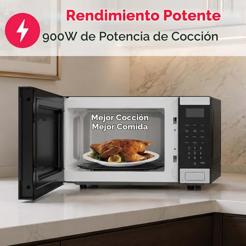 Vista 2 de Microondas Frigidaire de 0.9 pies cúbicos, panel de control digital - Configuraciones de cocción automática - Bloqueo de seguridad para niños