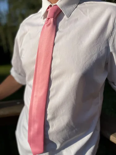 Vista 30 de tiemart Corbata de color sólido para hombre Longitud estándar