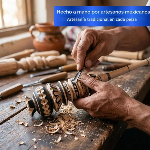 Vista 2 de Auténtico espumador artesanal de chocolate caliente Molinillo (grande) - Batidor de madera hecho a mano para chocolate caliente mexicano - Wisk