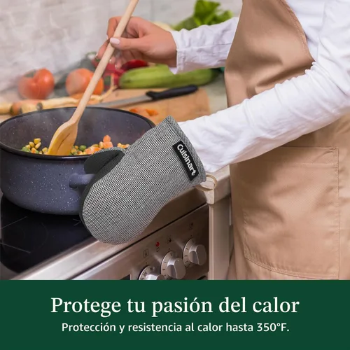 Vista 3 de Cuisinart Heritage - Mini guantes para horno, 2 unidades, neopreno, resistentes al calor 350F negro/ blanco (black/white mini houndstooth)