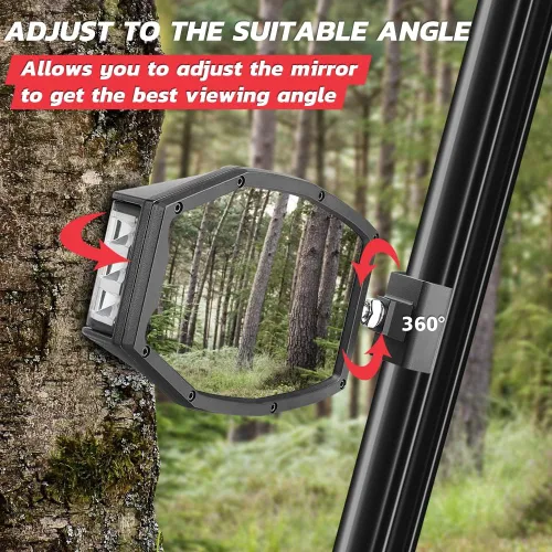 Vista 3 de Espejos de visión lateral UTV, espejos laterales Lumimotor Ranger de aluminio con luces LED compatibles con Polaris Ranger General, Can Am Defender