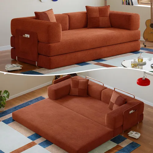 Vista 21 de Sofá cama sin hueso de 78.8 pulgadas para sala de estar, sofá