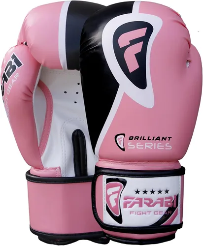 Vista 2 de Farabi Sports Women Boxing Training Set Includes Boxing Gloves Boxing Pads with Hand Wrap for MMA Muay Thai Training Kickboxing