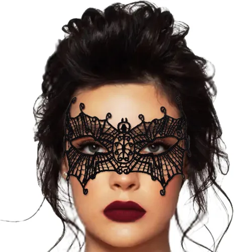 Vista 11 de Nicute Máscara de encaje para mascarada, máscaras negras de Halloween para mujer