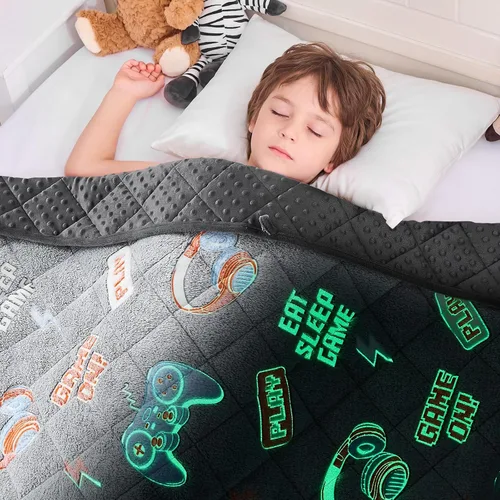 Vista 12 de yescool Manta de regazo con peso de 2 libras, manta de regazo pequeña, manta de regazo con peso, manta de regazo con calefacción de enfriamiento