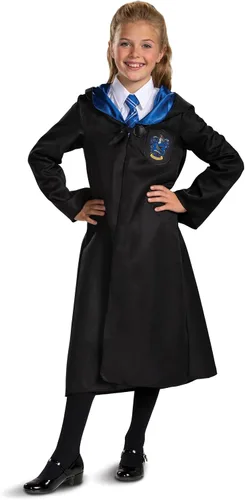 Vista 4 de Bata de Harry Potter, batas oficiales de Hogwarts Wizarding World, accesorio clásico de disfraz para niños, Ravenclaw, L (10 - 12)